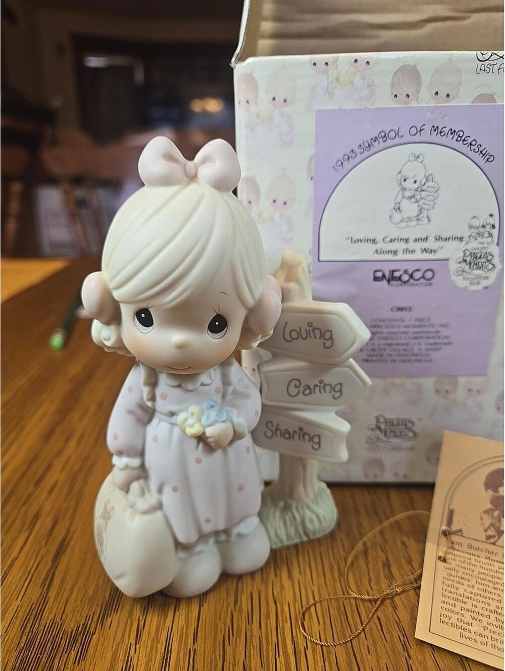 Precious Moments Loving Caring And sharing Along The Way Girl Figurine 1992